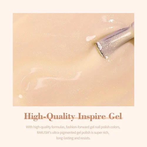 Miniatura 4 de RARJSM Esmalte de uñas en gel color albaricoque, dorado con brillantina, neutro, transparente, color nude, esmalte de gel para remojar para remojar
