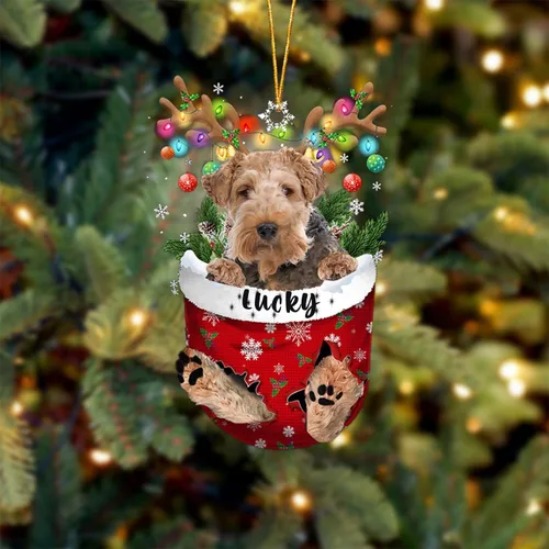 Miniatura 46 de Adorno de Navidad personalizado para perro Airedale Terrier en bolsillo de nieve, adorno para árbol de Navidad, idea de regalo para amantes