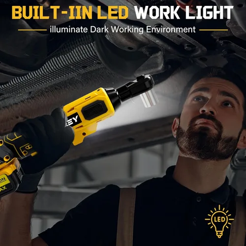 Miniatura 6 de Llave de trinquete inalámbrica de 3/8 pulgadas para batería DEWALT 20V MAX, kit de herramienta de trinquete eléctrico de potencia 45 pies/libras