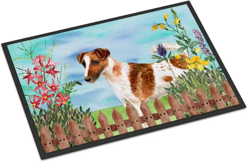 Miniatura 173 de Caroline's Treasures CK1311MAT Cavalier Spaniel Poinsettas - Felpudo de 18 x 27 pulgadas, tapete para puerta delantera, interior y exterior