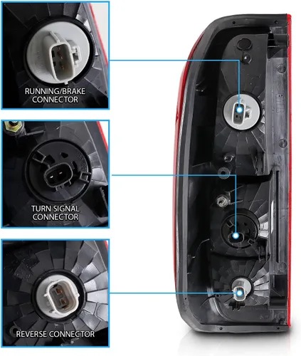Miniatura 6 de AmeriLite para 2005-2021 Nissan Frontier 2009-2012 Equator, conjunto de luces traseras de freno LED rojas parahumo, para lado del pasajero y Rojo