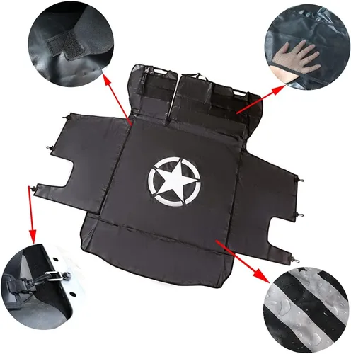 Miniatura 5 de Forro para maletero de perro para Jeep, protector de carga Oxford resistente al agua para Wrangler JK JL 2007-2026 de 4 puertas, antideslizante