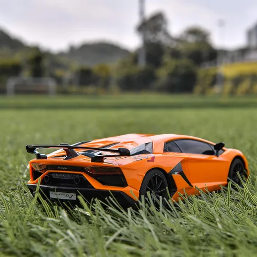 Miniatura 9 de BEZGAR Auto a control remoto con licencia RC, auto de juguete Lambo a escala 1:24 para niños, modelo Lambo Aventador SVJ a control remoto eléctrico