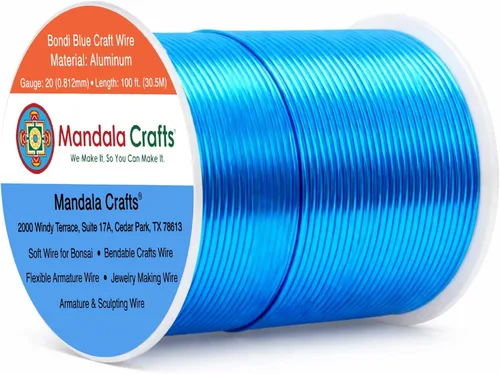 Miniatura 84 de Mandala Crafts - Alambre de aluminio anodizado de 8 calibre para hacer joyas - 9.75 m de alambre flexible negro colorido - Flexible para bonsái