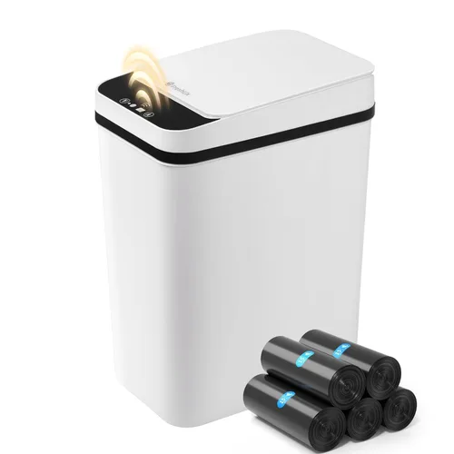Miniatura 10 de FRESHLIX Cubo de basura para baño, 2.6 galones, con sensor de movimiento automático, sin contacto, impermeable, con tapa, cubo de basura pequeño