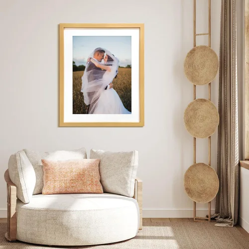 Miniatura 3 de EZOOZE Marco de fotos con patrón de madera de 22 x 28 pulgadas, para fotos de 18 x 24 pulgadas con paspartú o impresión de 22 x 28 pulgadas sin