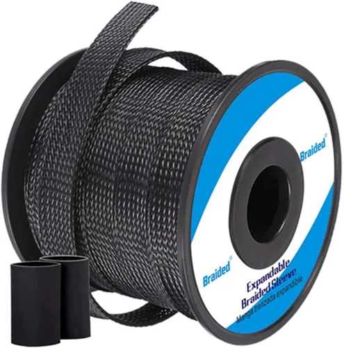 Miniatura 14 de Braided - Fundas para cables - Telar de alambre expandible de PET de 1/2 "-25 pies, malla oculta de alambre Braided para cable de video de Negro