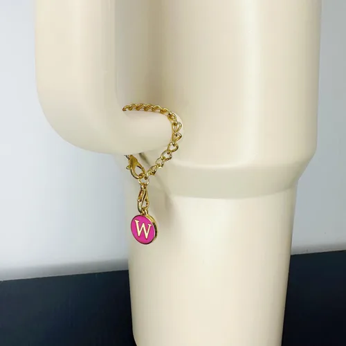 Miniatura 11 de 2 dijes de letras iniciales de la A a la Z, accesorios para taza Stanley, con nombre y identificación para vaso Stanley de 30 y 40 onzas, dije