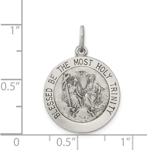 Miniatura 3 de Medalla de plata de ley envejecida QC5477 de la Santa Trinidad 1024in 0709in