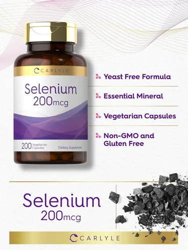 Miniatura 4 de Carlyle Selenio sin levadura 200 mcg 200 cápsulas Mineral esencial de L-selenometionina Suplemento vegetariano, sin OMG y sin gluten
