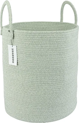 Miniatura 17 de XUANGUO - Cesta de lavandería de cuerda de algodón, cesta tejida de almacenamiento para ropa, cesta de mimbre para sala de estar, dormitorio, cesta