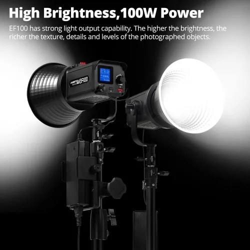 Miniatura 2 de AMBITFUL EF100 100W 5600K Aurora COB LED luz de video, CRI 95+, TLCI 97+, efectos FX integrados para fotografía de naturaleza muerta, retrato