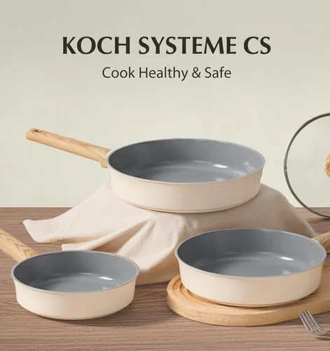 Miniatura 8 de KOCH SYSTEME CS Sartén antiadherente de 8 pulgadas, sartén de cerámica no tóxica con tapa de vidrio, sartenes antiadherentes para tortillas, sartén