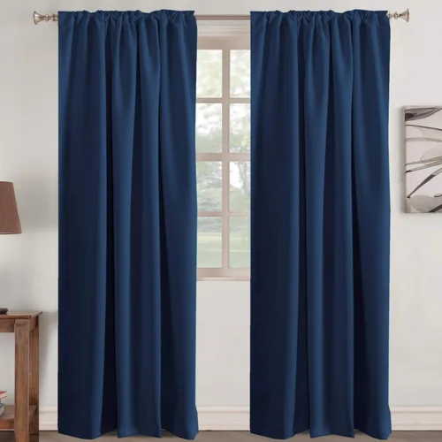 Miniatura 2 de Turquoize Cortinas Opacas para Tratamiento de Ventana con Trabillas Traseras para Sala de Estar/Dormitorio, Tratamientos de Ventana con Aislamiento