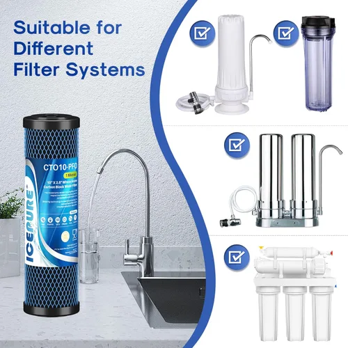 Miniatura 6 de ICEPURE 1 Micron 10" x 2.5" Whole House PFOA/PFOS Carbon Water Filter Cartridge Replacement for DuPont WFPFC8002, WFPFC9001, SCWH-5, WHCF-WHWC