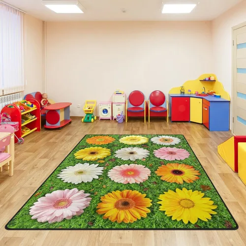 Miniatura 45 de Alfombra para Niños, Alfombra de Oruga Arcoíris ABC Letras del Alfabeto Tapete Educativo - 5x7 Pies Alfombra de Área de Aprendizaje con Respaldo
