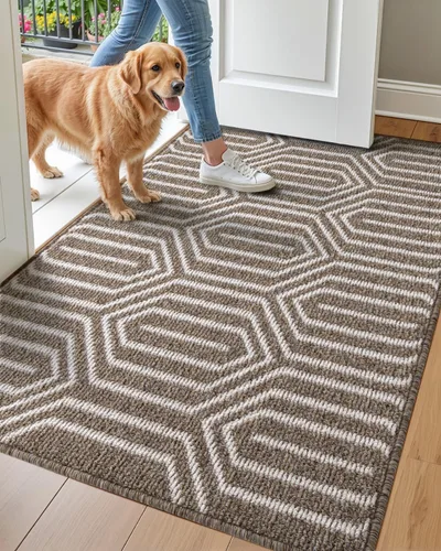 Miniatura 20 de DEXI - Alfombras para puerta de entrada, antideslizante, lavable, absorbente, resistente a la suciedad en el interior, alfombra de entrada de perfil