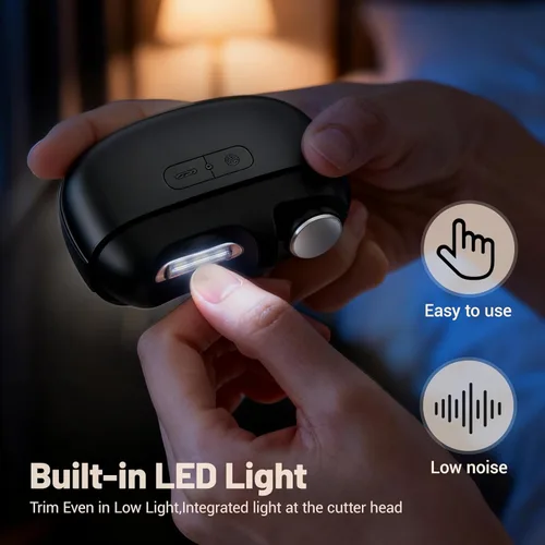 Miniatura 4 de Cortaúñas eléctrico, 3 en 1, pulido eléctrico automático con tapa magnética recargable por USB, cortaúñas inteligente portátil para uñas gruesas