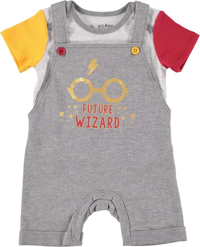 Harry Potter Conjunto de camiseta y mameluco corto para bebés, ropa de bebé