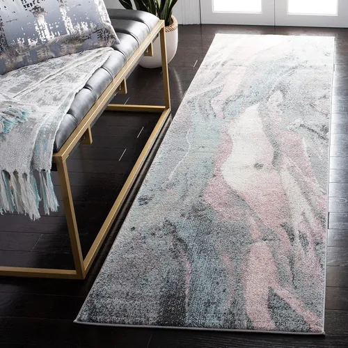 Miniatura 17 de SAFAVIEH Colección Glacier GLA126Q - Alfombra moderna de estilo abstracto, no desprende pelusa, para sala de estar, comedor, dormitorio, recibidor