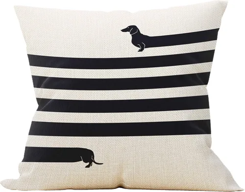 Miniatura 7 de Mancheng-zi Funda de almohada de perro salchicha – Decoración de perro salchicha – Divertidos regalos para mamá Doxie, funda de cojín de 18 x 18