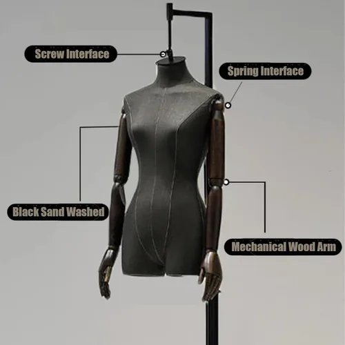 Miniatura 2 de Adjustable Female Mannequin Dress Form with Metal Stand – Perfect for Sewing, Tailoring, Jewelry Display & Photography – Height Adjustable Size A