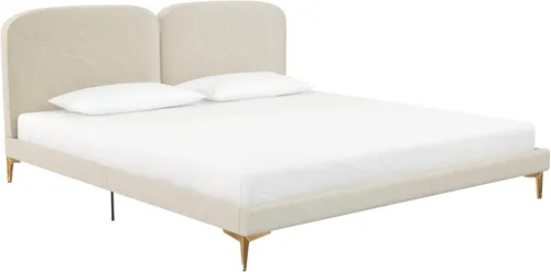 Miniatura 18 de CosmoLiving by Cosmopolitan Cama tapizada Coco, Queen, terciopelo marfil