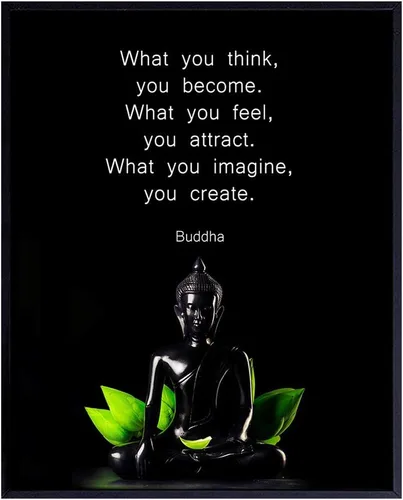 Buda - Arte de pared con cita inspiradora, decoración de spa zen positiva, decoración del hogar de 8 x 10 pulgadas para oficina, sala de meditación,