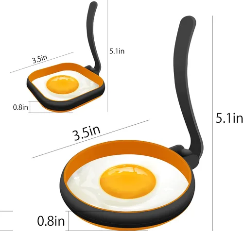 Miniatura 4 de GOYLSER Anillos de silicona para huevos, 4 piezas, 3.5 pulgadas, negro, máquina de huevos para macetas, hamburguesas para panqueques y muffins