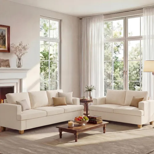 Miniatura 20 de Apicizon Cloud Couches Juegos de Muebles para Sala de Estar, Juego de Sofá Loveseat de 2 Plazas y Sofá de 3 Plazas para Dormitorio, Cómodo Sofá Cama