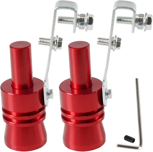 Silbato Universal Rojo Universal de Sonido Turbo Silenciador Tubo Resonador Simulador de Tubo de Escape Potenciador de Sonido Compatible con