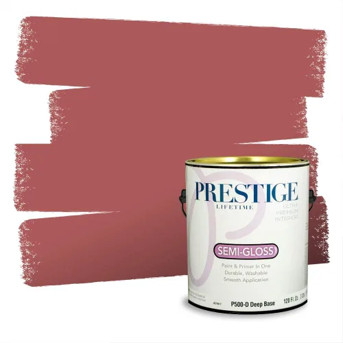 Miniatura 124 de Prestige Paints Pintura exterior e imprimación en uno, 1 galón, plano, coincidencia comparable de Valspar* Amber Rose*