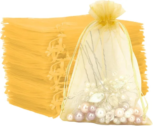 Miniatura 7 de Bolsas de organza, bolsas de organza de 4 x 6, bolsas blancas para recuerdos de boda, 50 bolsas de malla con cordón, bolsas de regalo de joyería