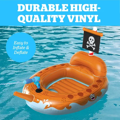 Miniatura 5 de Flotador de agua de barco pirata, inflable con pistola rociadora para niños, juguete de natación al aire libre