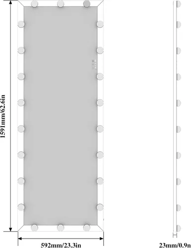 Miniatura 5 de ANYHI Espejo blanco de longitud completa con luces, espejo de cuerpo completo de 63 x 24 pulgadas con luz, 22 bombillas LED, 3 luces