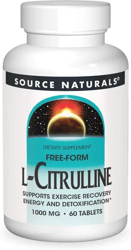 Source Naturals L-Citrulina - Apoya la Recuperación del Ejercicio, Energía y Desintoxicación*, 1,000 mg - 60 Tabletas