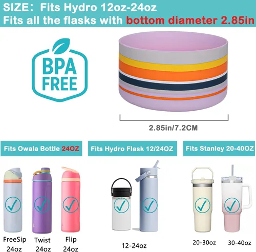 Miniatura 2 de HEYSKAY Protective Flask - Bota de silicona de 12 a 40 onzas para botella de agua Hydro Flask, y compatible con Stanley Tumbler, Yeti, Simple