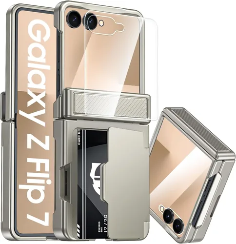 Miniatura 28 de CENMASO - Funda para Galaxy Z Flip 6/Z Flip 7 FE con protección de bisagra y protector de pantalla integrado, funda ultrafina de cuerpo completo a