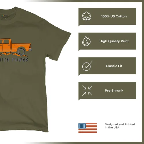Miniatura 195 de Tee Hunt Camisetas gráficas y camisetas sin mangas para hombre Roll with Power Pickup Truck
