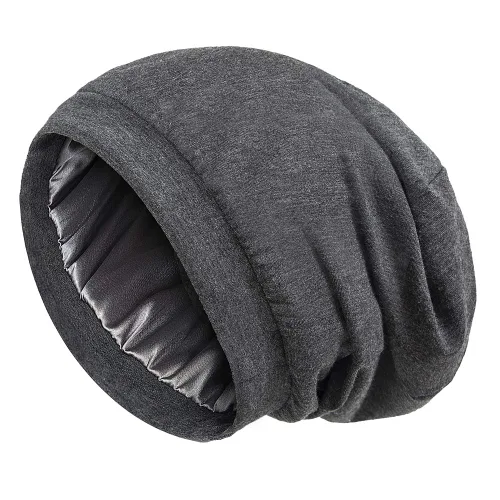 Miniatura 75 de Alnorm - Gorro con forro de satén y suave banda elástica para hombres y mujeres, talla única Se ajusta a la mayoría