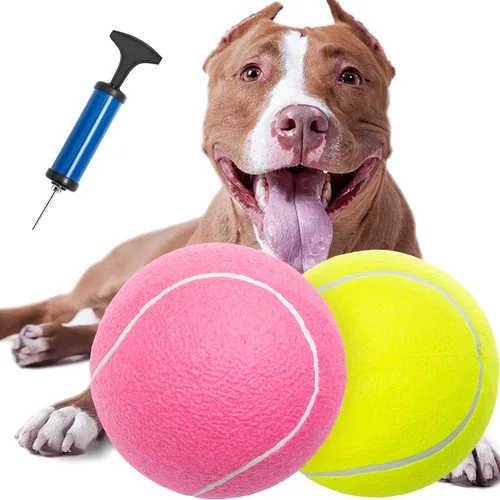 Pelotas de tenis para perros grandes de 9.5 pulgadas, paquete de 2 pelotas de juguete para mascotas para perros pequeños, medianos y grandes,