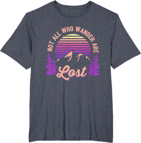 Miniatura 101 de Not All Who Wander Are Lost Vintage Mountains - Camiseta de senderismo, Negro, S