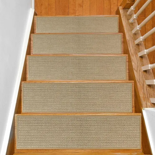 Miniatura 9 de SMILOOL Peldaños Antideslizantes para Escalones de Madera Interior Paquete de 4, 8" X 30", Alfombra para Escaleras de Madera, Alfombras
