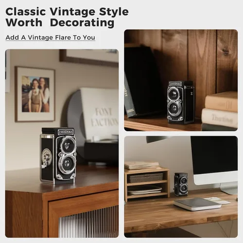 Miniatura 8 de CHUZHAO - Cámara digital retro con sello de tiempo, estilo TLR portátil vintage 1080p, video FHD de 12 MP, fotos de enfoque automático, mini cámara