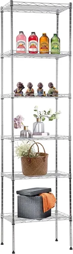 Miniatura 28 de FDW - Estantería metálica : 6 estantes de alambre de acero resistente ajustables, con ruedas, 48 pulgadas (L) x 18 pulgadas (An) x 76 pulgadas (A)