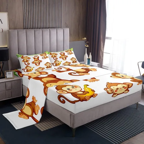 Miniatura 15 de Manfei Juego de sábanas musicales tamaño matrimonial, juego de ropa de cama con estampado de notas musicales retro para niños y niñas, decoración