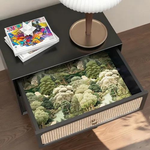 Miniatura 4 de Papel Tapiz de Bosque Vintage Despegar y Pegar Removible Naturaleza Botánico Árbol Río 17.7" x 118.11" Papel de Pared Acuarela Autoadhesivo Papel