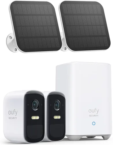 eufy Security eufyCam 2C Pro 2+1 Kit con panel solar 2W, sistema de seguridad inalámbrico para el hogar con resolución 2K, duración de la batería de