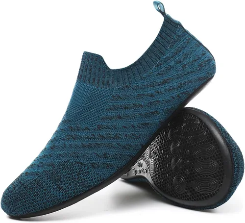 Miniatura 24 de QZKDM - Pantuflas ligeras antideslizantes para casa, para ponerse sin ayuda, para caminar descalzo, para ejercicio en casa y yoga, para hombres