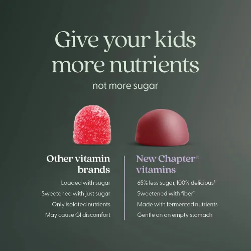 Miniatura 5 de New Chapter Gomitas multivitamínicas para niños, 50 % menos de azúcar, vitaminas de gomitas para niños con vitaminas C, D3 y zinc, sin OMG, sin